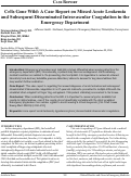 Cover page: Cells Gone Wild: A Case Report on Missed Acute Leukemia and Subsequent Disseminated Intravascular Coagulation in the Emergency Department