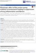 Cover page: Pleiotropic effect of the proton pump inhibitor esomeprazole leading to suppression of lung inflammation and fibrosis