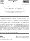 Cover page: Biogenic volatile organic compound emissions from desert vegetation of the southwestern US