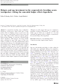 Cover page: Helpers and egg investment in the cooperatively breeding acorn woodpecker: testing the concealed helper effects hypothesis