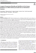 Cover page: Caregiver Perspective of Benefits and Side Effects of Anti-Seizure Medications in CDKL5 Deficiency Disorder from an International Database.