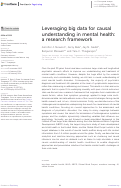 Cover page: Leveraging big data for causal understanding in mental health: a research framework.