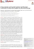 Cover page: A Reproducible and Tunable Synthetic Soil Microbial Community Provides New Insights into Microbial Ecology