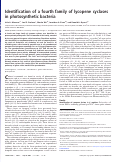 Cover page: Identification of a fourth family of lycopene cyclases in photosynthetic bacteria