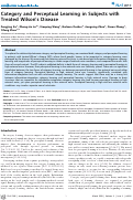 Cover page: Category and Perceptual Learning in Subjects with Treated Wilson's Disease