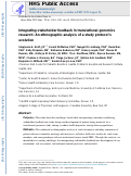 Cover page: Integrating stakeholder feedback in translational genomics research: an ethnographic analysis of a study protocol’s evolution