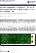 Cover page: Cytosine methylation in the HPV16 3' L1/ 5'LCR region characterized from anal epithelia of HPV-HIV coinfected men