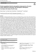 Cover page of Distinct population histories among three unique species of oceanic skaters <em>Halobates </em>Eschscholtz, 1822 (Hemiptera: Heteroptera: Gerridae) in the Eastern Pacific Ocean