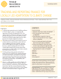 Cover page: Tracking and Reporting Finance for Locally Led Adaptation to Climate Change