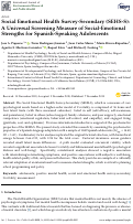 Cover page: Social Emotional Health Survey-Secondary (SEHS-S): A Universal Screening Measure of Social-Emotional Strengths for Spanish-Speaking Adolescents