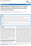 Cover page: Rapid induction of IgE responses to a worm cysteine protease during murine pre-patent schistosome infection