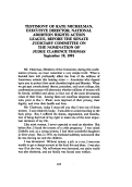 Cover page: Testimony of Kate Michelman, Executive Director, National Abortion Rights Action League, before the Senate Judiciary Committee on the Nomination of Judge Clarence Thomas - September 19, 1991