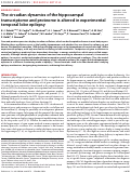 Cover page: The circadian dynamics of the hippocampal transcriptome and proteome is altered in experimental temporal lobe epilepsy