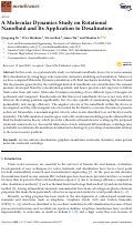 Cover page: A Molecular Dynamics Study on Rotational Nanofluid and Its Application to Desalination