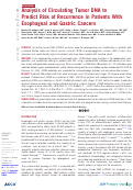 Cover page: Analysis of Circulating Tumor DNA to Predict Risk of Recurrence in Patients With Esophageal and Gastric Cancers