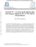 Cover page: Search for W ′ → tb decays in the hadronic final state using pp collisions at s = 13 TeV with the ATLAS detector