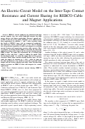 Cover page: An Electric-Circuit Model on the Inter-Tape Contact Resistance and Current Sharing for REBCO Cable and Magnet Applications