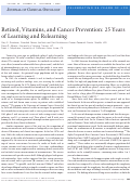 Cover page: Retinol, vitamins, and cancer prevention: 25 years of learning and relearning.