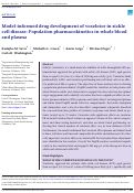 Cover page: Model‐informed drug development of voxelotor in sickle cell disease: Population pharmacokinetics in whole blood and plasma