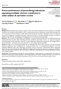 Cover page: Focus and features of prescribing indications spanning multiple chronic conditions in older adults: A narrative review