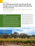 Cover page: For California perennial crops facing climate change, water use stays stable while planting density increases