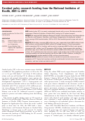 Cover page: Cerebral palsy research funding from the National Institutes of Health, 2001 to 2013