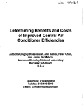 Cover page: Determining benefits and costs of improved central air conditioner efficiencies