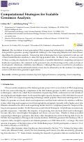 Cover page: Computational Strategies for Scalable Genomics Analysis