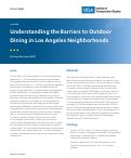 Cover page of Understanding the Barriers to Outdoor Dining in Los Angeles Neighborhoods