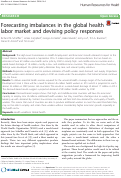 Cover page: Forecasting imbalances in the global health labor market and devising policy responses.