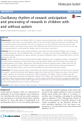 Cover page: Oscillatory rhythm of reward: anticipation and processing of rewards in children with and without autism