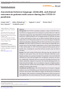 Cover page: Associations between language, telehealth, and clinical outcomes in patients with cancer during the COVID-19 pandemic.