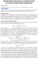 Cover page of Sub-Hz Noise Dominance in Feed-Forward Carrier-Envelope Phase Stabilization