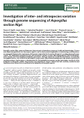 Cover page: Investigation of inter- and intraspecies variation through genome sequencing of Aspergillus section Nigri