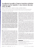 Cover page: Coordinated assembly of human translation initiation complexes by the hepatitis C virus internal ribosome entry site RNA