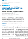 Cover page: Estimating Average Power of Welding Process With Emitted Noises Based on Adaptive Neuro Fuzzy Inference System