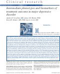 Cover page: Intermediate phenotypes and biomarkers of treatment outcome in major depressive disorder