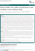 Cover page: Parent smoker role conflict and planning to quit smoking: a cross-sectional study
