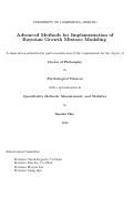 Cover page of Advanced Methods for Implementation of Bayesian Growth Mixture Modeling
