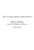 Cover page: The Uncommon Insight of Elinor Ostrom