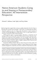 Cover page: Native American Students Going to and Staying in Postsecondary Education: An Intervention Perspective