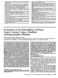 Cover page: Evaluation of the detectability of breast cancer lesions using a modified anthropomorphic phantom.