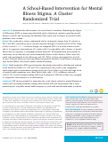 Cover page: A School-Based Intervention for Mental Illness Stigma: A Cluster Randomized Trial