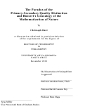 Cover page: The Paradox of the Primary-Secondary Quality Distinction and Husserl's Genealogy of the Mathematization of Nature