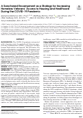 Cover page: A Sanctioned Encampment as a Strategy for Increasing Homeless Veterans Access to Housing and Healthcare During the COVID-19 Pandemic.