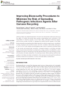 Cover page: Improving Biosecurity Procedures to Minimize the Risk of Spreading Pathogenic Infections Agents After Carcass Recycling