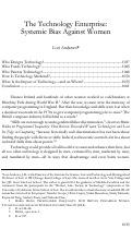 Cover page: The Technology Enterprise: Systemic Bias Against Women