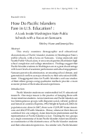 Cover page: How Do Pacific Islanders Fare in U.S. Education? : A Look Inside Washington State Public Schools with a Focus on Samoans