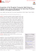 Cover page: Acquisition of the Phosphate Transporter NptA Enhances Staphylococcus aureus Pathogenesis by Improving Phosphate Uptake in Divergent Environments