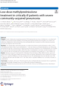 Cover page: Low-dose methylprednisolone treatment in critically ill patients with severe community-acquired pneumonia